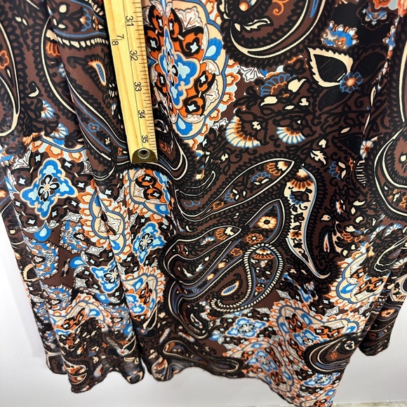 Bisou Bisou Babydoll Maxi Dress Women 6 Halter Tie Back Paisley Boho Y2K - Picture 6 of 6